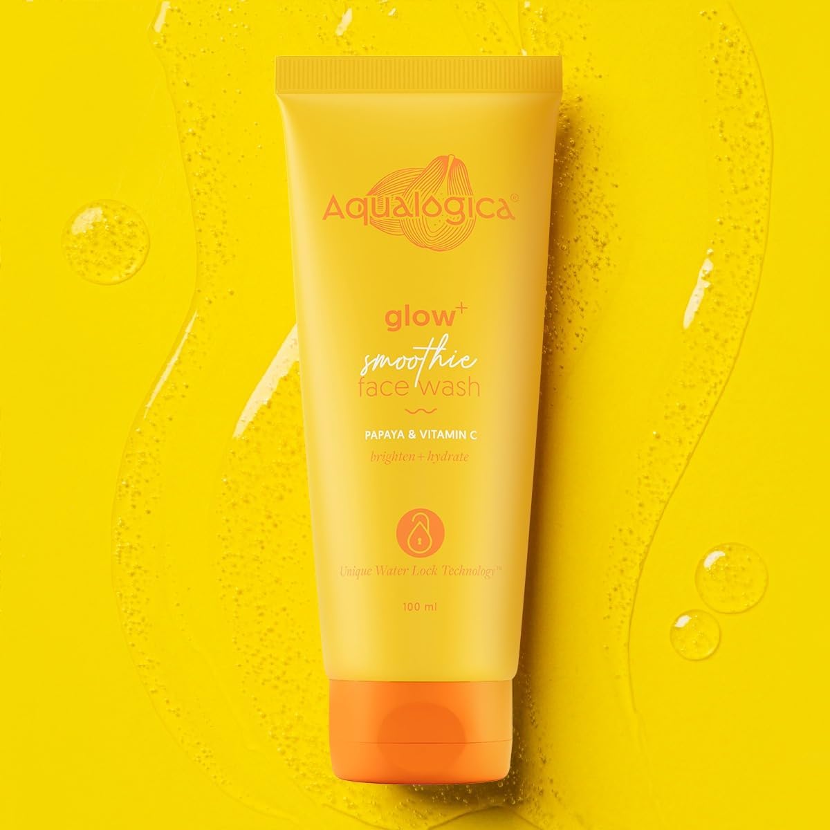 AQUALOGICA Glow+ Face Wash with Papaya & Vitamin C - Hydrating Cleanser, 100ml - Image 2