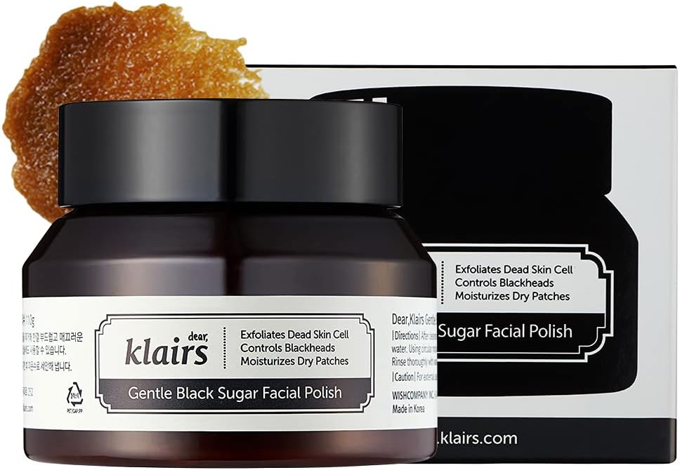 Dear Klairs Gentle Black Sugar Facial Polish - Masks & Exfoliators with Black Sugar - 110g