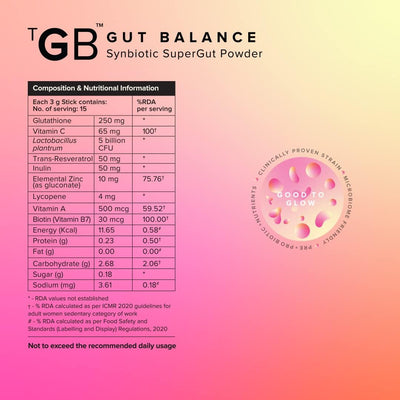 The Good Bug Good To Glow Synbiotic SuperGut Powder - 5 Billion CFU - 15 Days Pack - Image 6