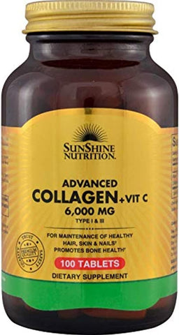 SUNSHINE NUTRITION ADVANCED COLLAGEN + VITAMIN C 100 TABS
