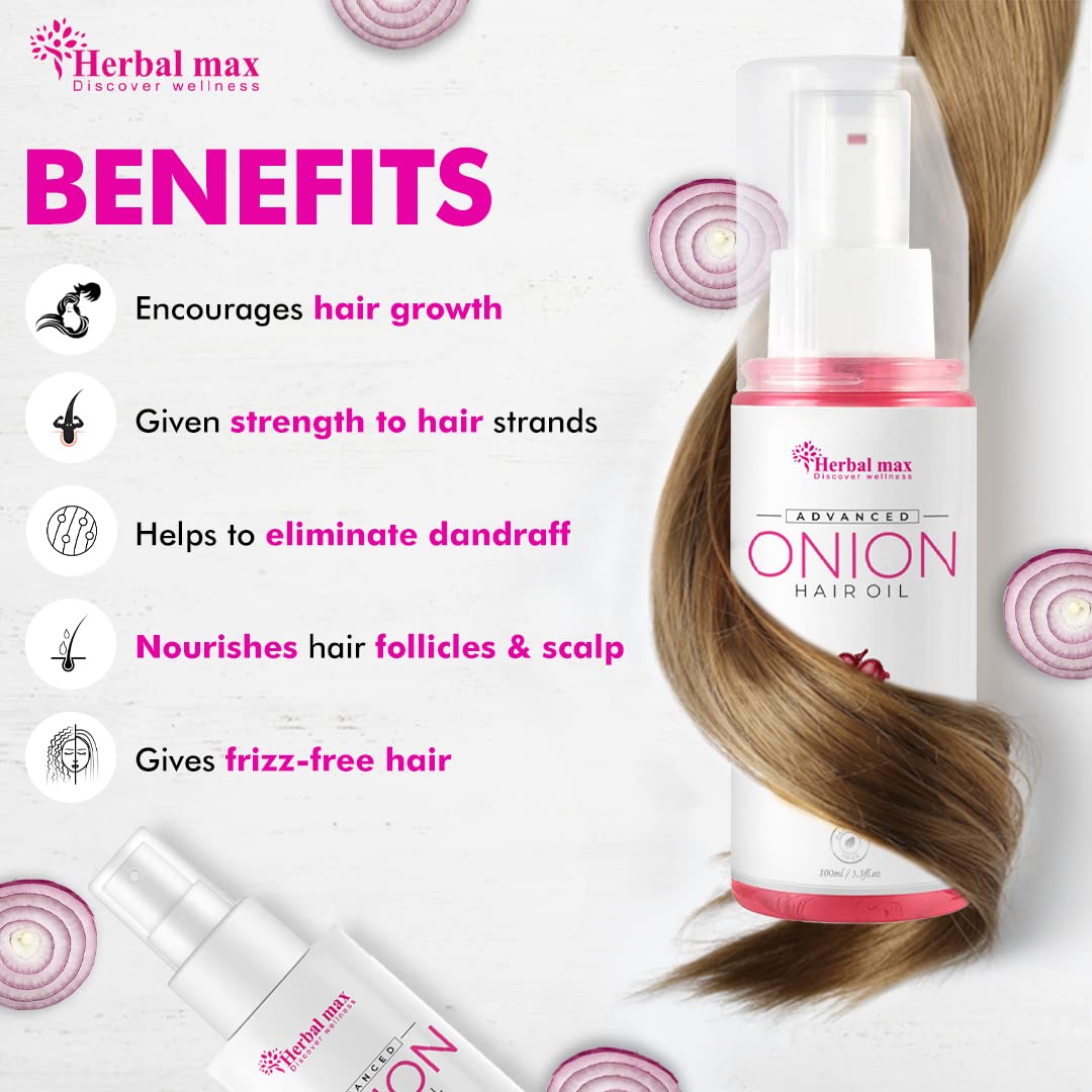 Herbal Max Onion Seed Hair Oil for Silky, Strong Hair - 100ML - Image 2