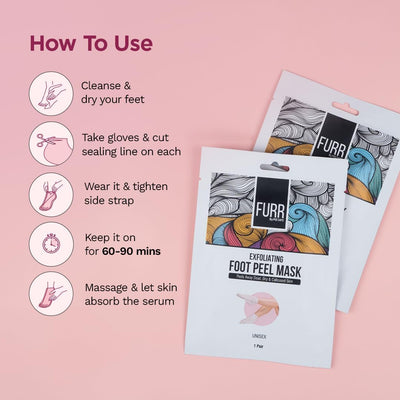 Pee Safe Furr Exfloating Foot Peel Mask - Foot Exfoliator Mask - Image 4