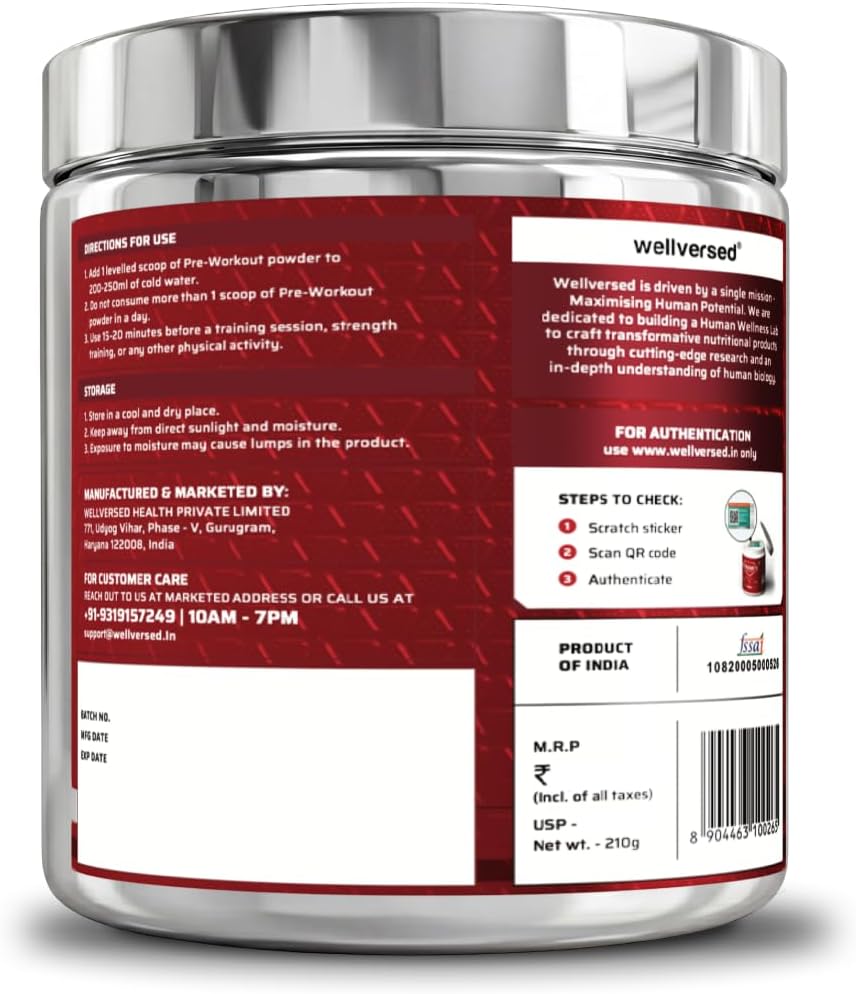 Wellcore Dynamite Pre-Workout Powder, Watermelon Ice - 210g - Image 2