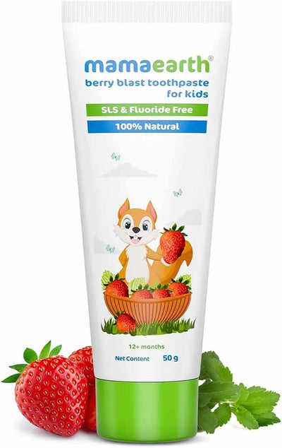 Mamaearth 100% Natural Berry Blast Toothpaste for Kids, 50gm
