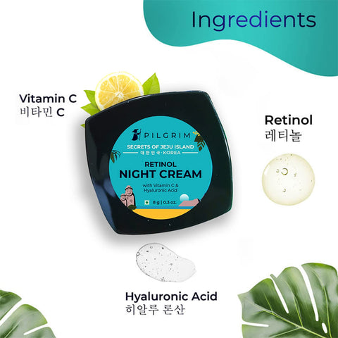 PILGRIM Retinol Night Cream with Vitamin C & Hyaluronic Acid