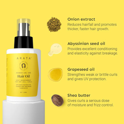 Arata Curl Hair Oil with 14 Potent Oils - 100 ml - Image 3