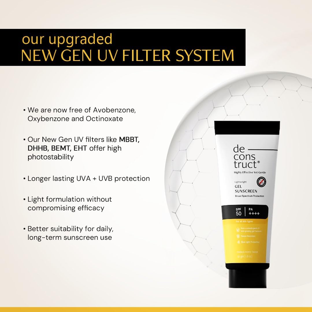 Deconstruct Gel Sunscreen SPF 55+ PA+++ - Water Resistant, 50g - Image 3
