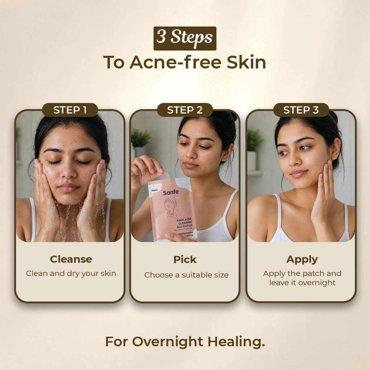 Sanfe Promise Face Acne Pimple Patch - Hydrocolloid Treatment, 36 Patches - Image 3