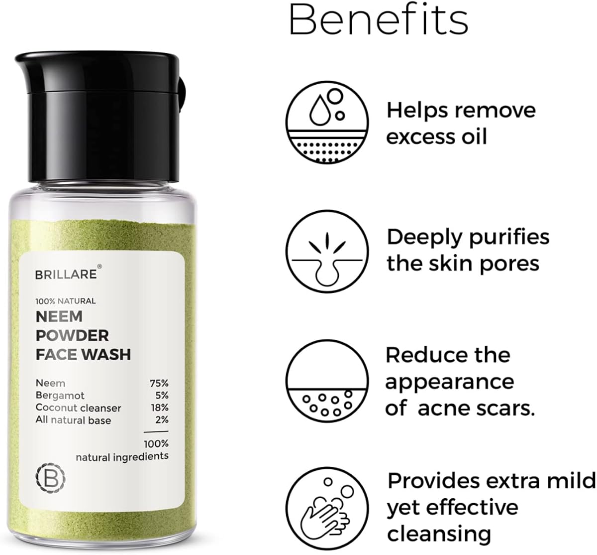 Brillaire Real Neem Face Wash Powder - 100% Natural, 15g - Image 4
