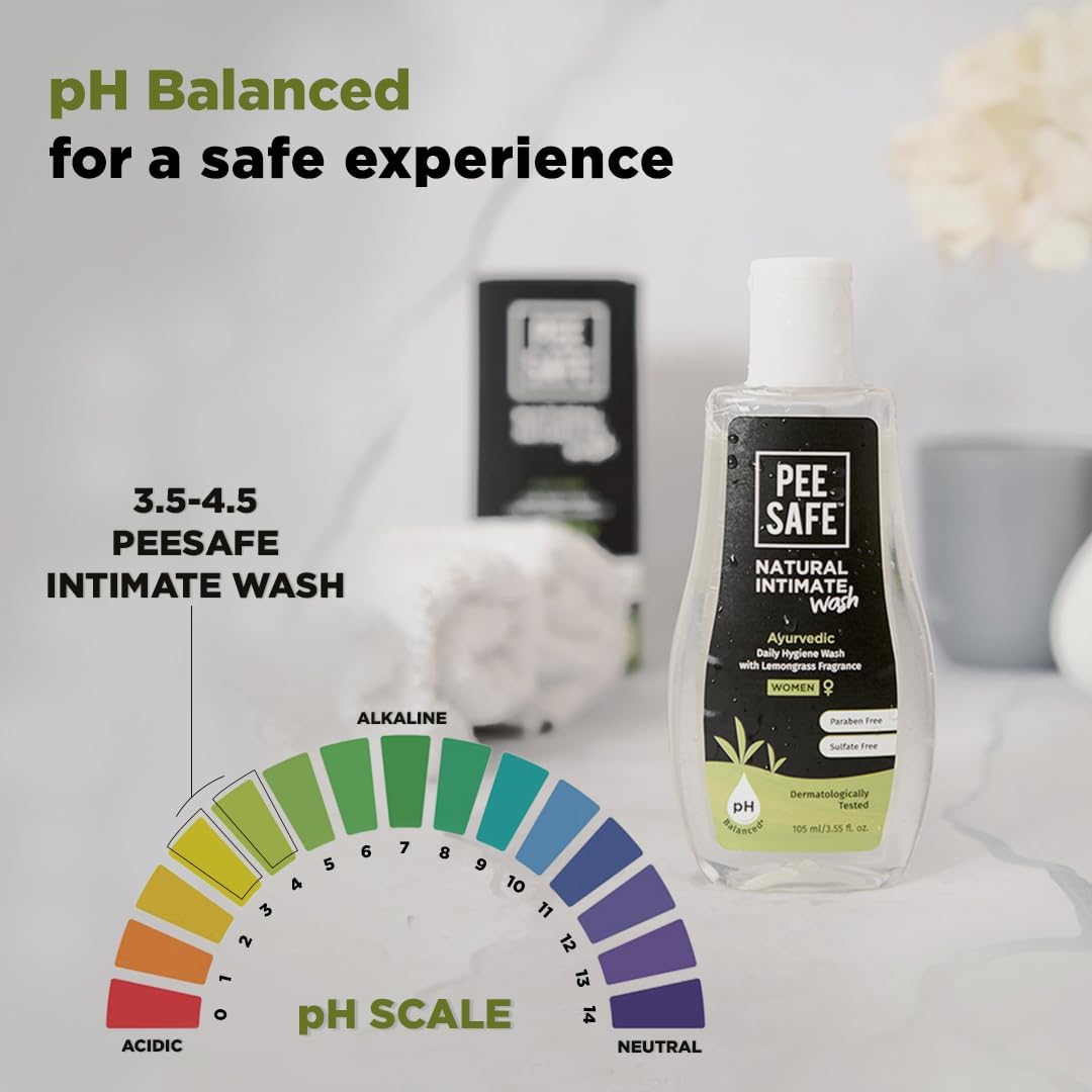 Pee Safe Natural Intimate Wash for Women - Witch Hazel & Tea Tree, 105ml - Image 6