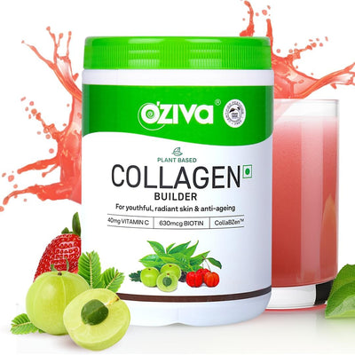 Oziva Plant Based Collagen Builder Powder with Biotin, Silica & Vitamin C - 1 Pack
