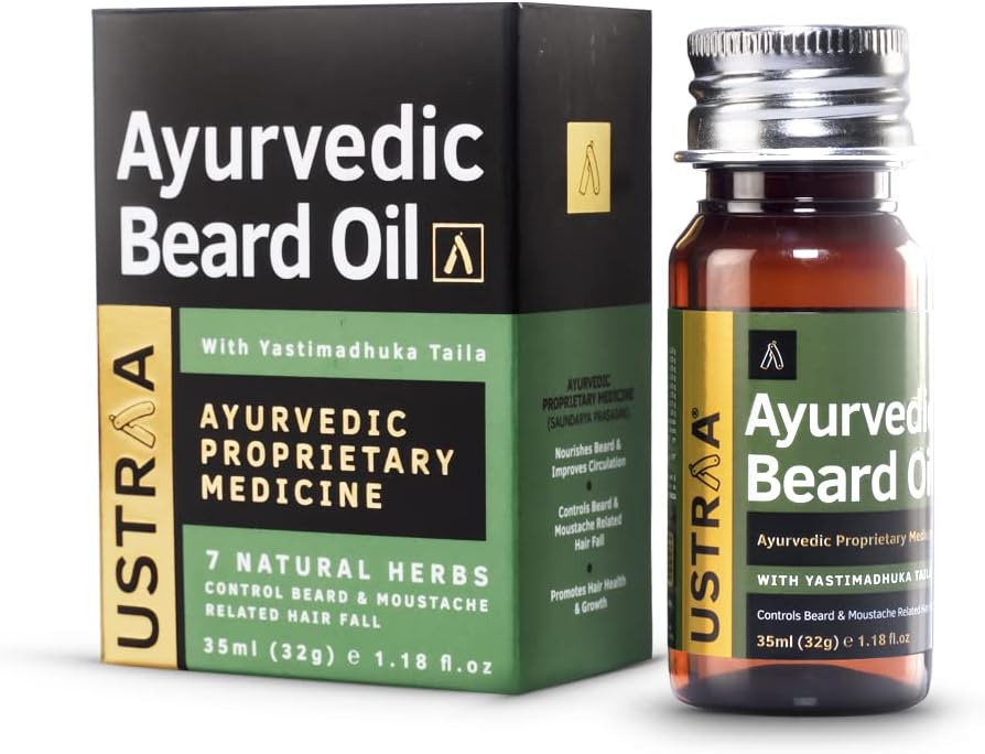Ustra Ayurvedic Beard Oil with Yastimadhuka Taila - 35 ml