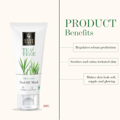 Good Vibes Tea Tree Oil Control Peel Off Mask, 50g - Image 3