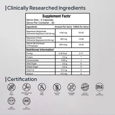 Miduty Chelated Magnesium Bisglycinate with Vitamin B6 - High Absorption 60 Veg Capsules - Image 7