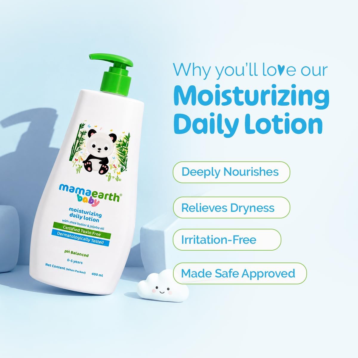 Mamaearth Baby & Kids Moisturizing Lotion - Shea Butter & Jojoba Oil, 400ml - Image 3
