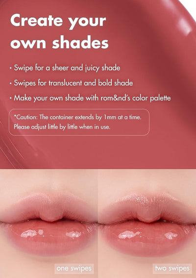 Rom&Nd Dewy & Glassy Tinted Lip Balm 01 Coco Nude - Vegan Formula - Image 5