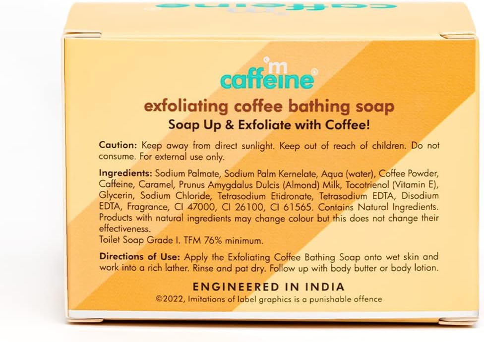 mCaffeine Exfoliating Coffee Bathing Bar - Vegan, Cruelty-Free - 100g - Image 8