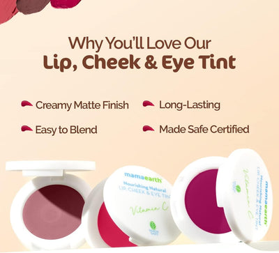 Mamaearth Nourishing Natural Lip Cheek & Eye Tint with Vitamin C & Rose - 4g - Image 2