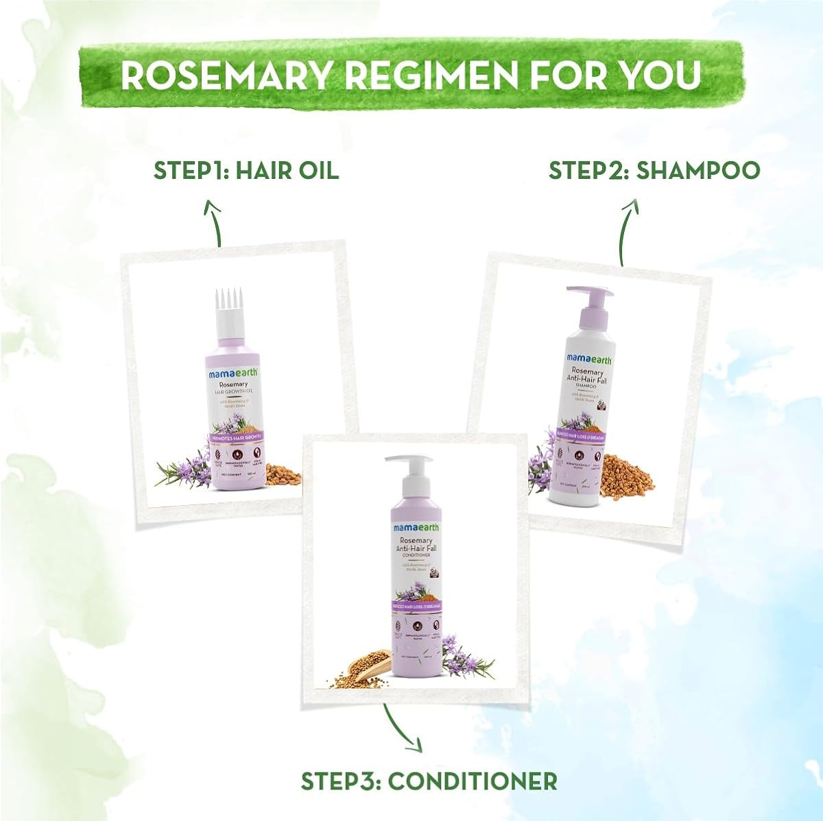 Mamaearth Rosemary Anti-Hairfall Conditioner with Methi Dana & Coconut Oil - 250ml - Image 5