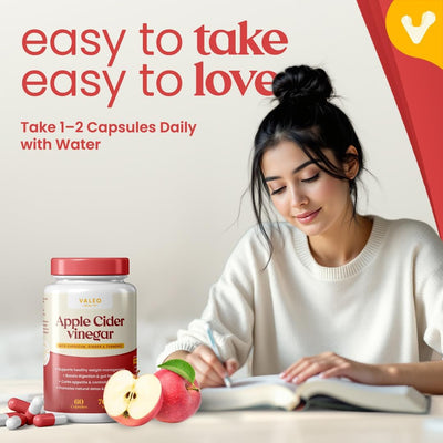 Valeo Apple Cider Vinegar Capsules with Mother - 60 Count - Image 4