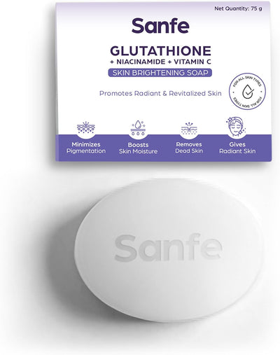 Sanfe Brightening Soap with Glutathione, Niacinamide & Vitamin C - 75g