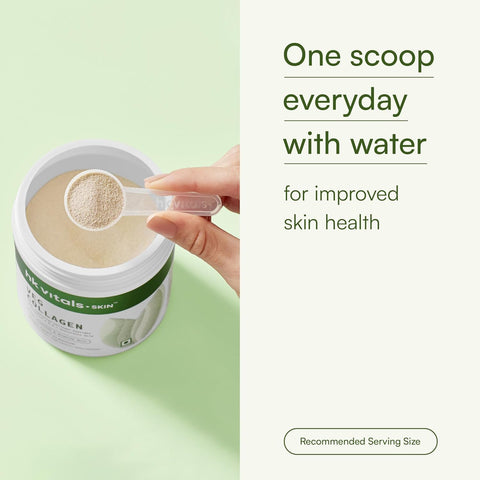 مسحوق مكمل الكولاجين النباتي من إتش كيه فايتالز (برتقالي، ٢٠٠ غرام) | ببتيدات الكولاجين مع فيتاميني سي وهـ | لصحة البشرة والشعر والأظافر