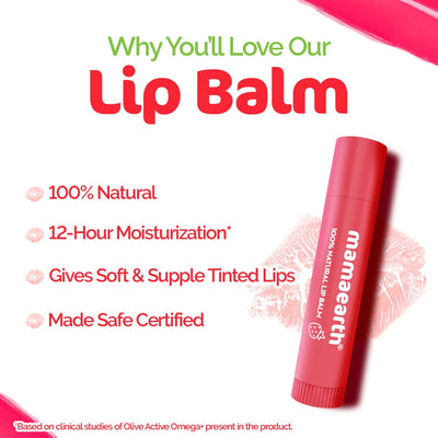 Mamaearth 100% Natural Lip Balm with Vitamin E & Strawberry - 4g - Image 3