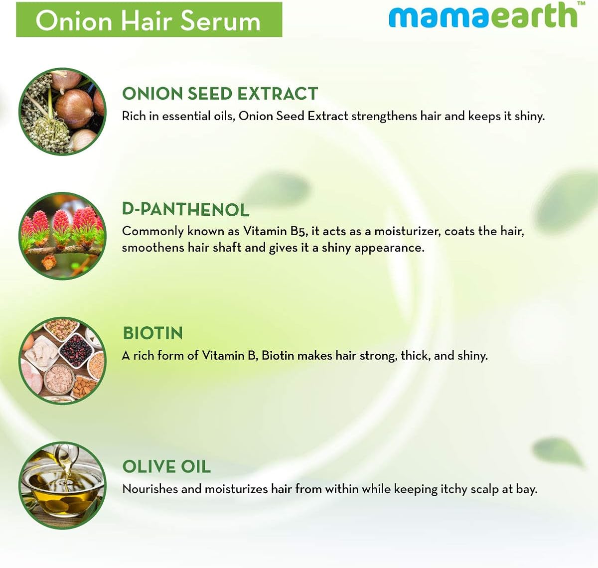 Mamaearth Onion Hair Serum with Biotin & D-Panthenol - 100ml - Image 4