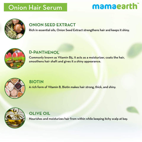 Mamaearth Onion Hair Serum with Onion & Biotin, 100 ml + Kapiva Hair Care Juice 1L