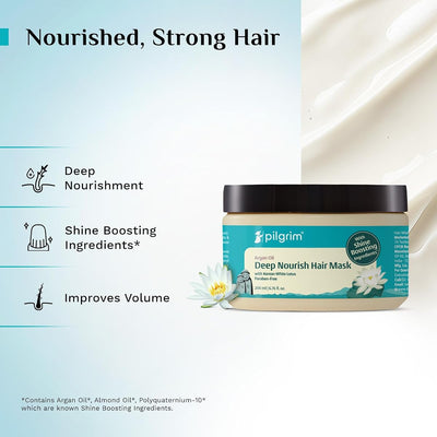 Pilgrim Argan Oil Hair Mask with White Lotus & Camellia - 200ml - Image 3
