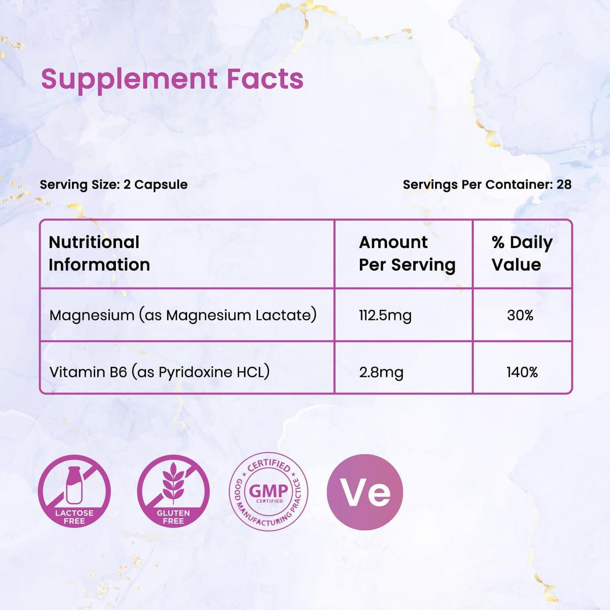 Valeo Magnesium+ with Vitamin B6 Capsules - 56 Count - Image 3