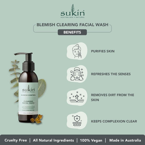 Sukin Blemish Control Clearing Facial Wash 125Ml