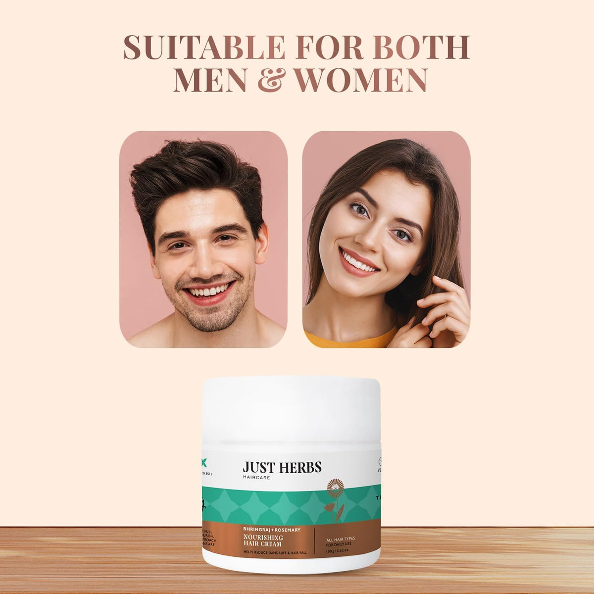 Just Herbs Bhringraj + Rosemary Nourishing Hair Cream, 100g - Image 4