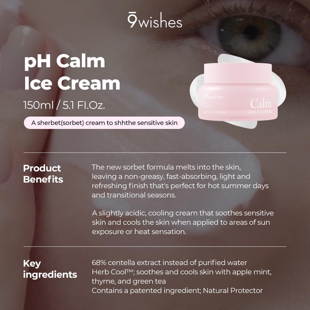 9Wishes pH Calm Ice Cream - Face Moisturiser with Cica, 17 fl oz - Image 2
