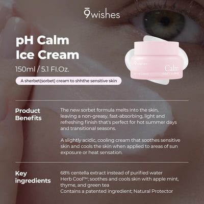 9Wishes pH Calm Ice Cream - Face Moisturiser with Cica, 17 fl oz - Image 2