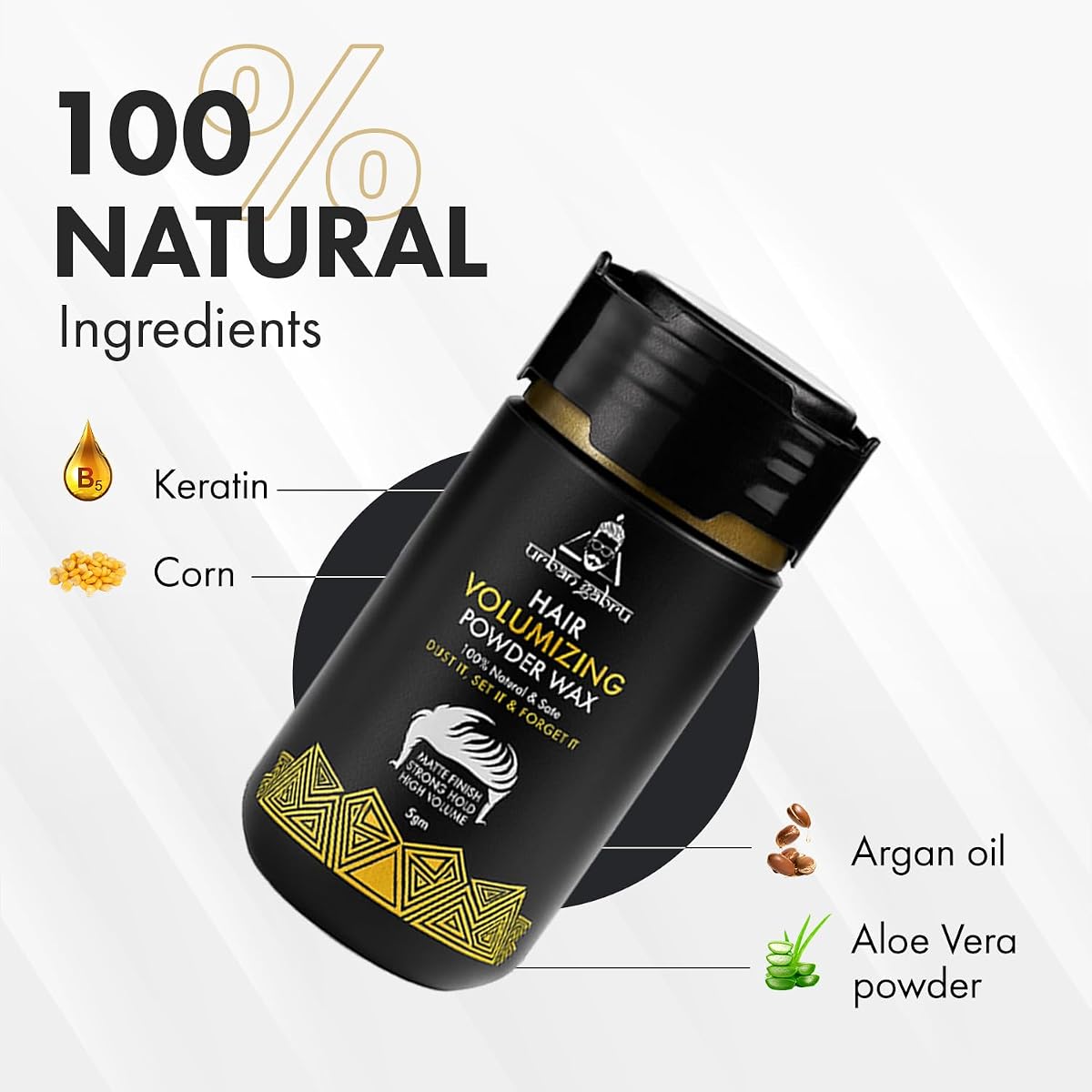 Urban Gabru Hair Volumizing Powder Wax - Matte Finish, Strong Hold, 5g - Image 3