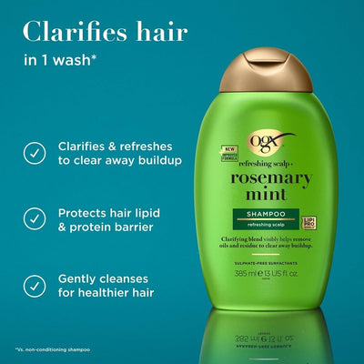 OGX Rosemary Mint Shampoo - Clarifying & Sulfate-Free - 385ml - Image 3