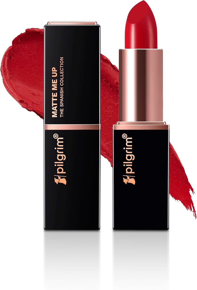 Pilgrim Bullet Lipstick Untamed Red - Matte Finish SPF 30, Squalane-Infused, 4.2g