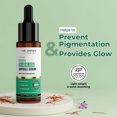 Dr. Sheth's Kesar & Kojic Acid Face Serum - Pigmentation Treatment, 30ml - Image 4