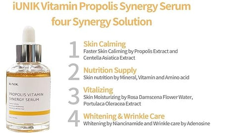 IUNIK Propolis Vitamin Synergy Serum with natural ingredients Skin soothing + Nutrition + Vitality at once