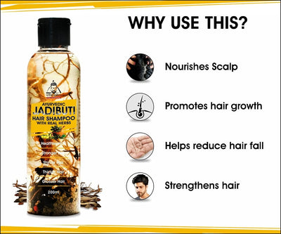 Urban Gabru Ayurvedic Jadibuti Hair Shampoo with Natural Herbs - 200ml - Image 3
