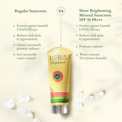 Lotus Organic Sheer Brightening Mineral Sunscreen SPF-50 PA - 100g - Image 4