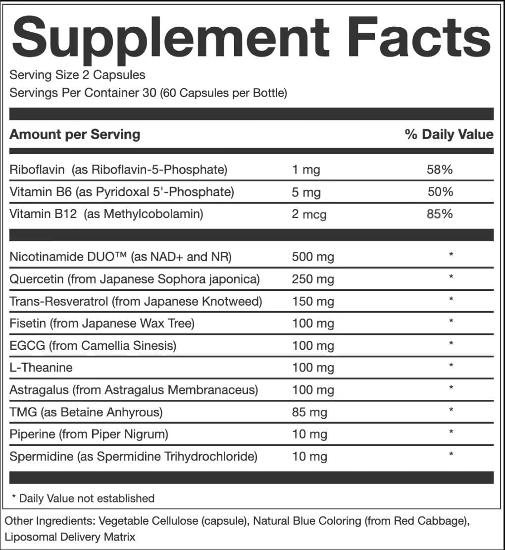 Perpetua NAD+ Liposomal Anti-Aging Supplement - 60 Capsules - Image 2