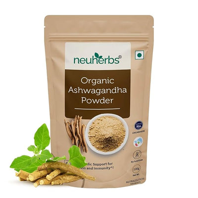 Neuherbs Organic Ashwagandha Powder - 100g Herbal Supplement