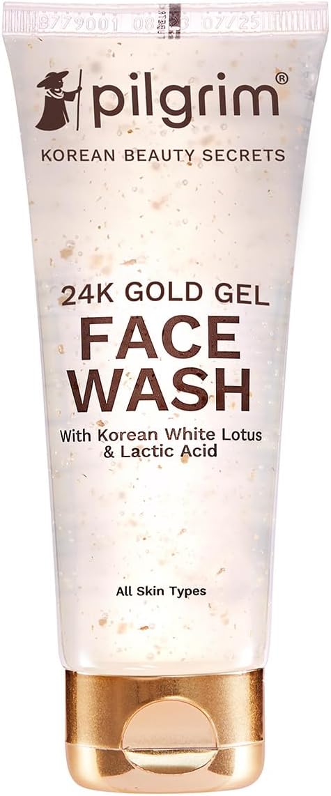 Pilgrim 24k Gold Gel Facewash with Korean White Lotus & Lactic Acid 80ml