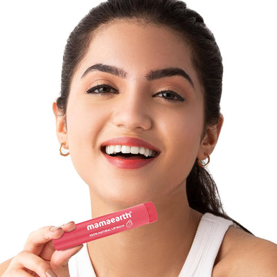 Mamaearth 100% Natural Lip Balm with Vitamin E & Strawberry - 4g - Image 4