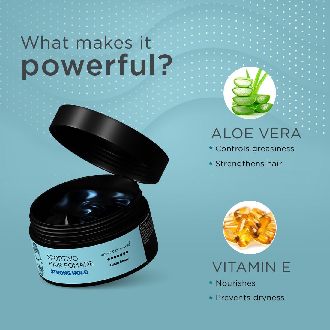 The Man Company Sportivo Hair Styling Pomade Wax - Strong Hold, Pro Vitamin B5, 100g - Image 2