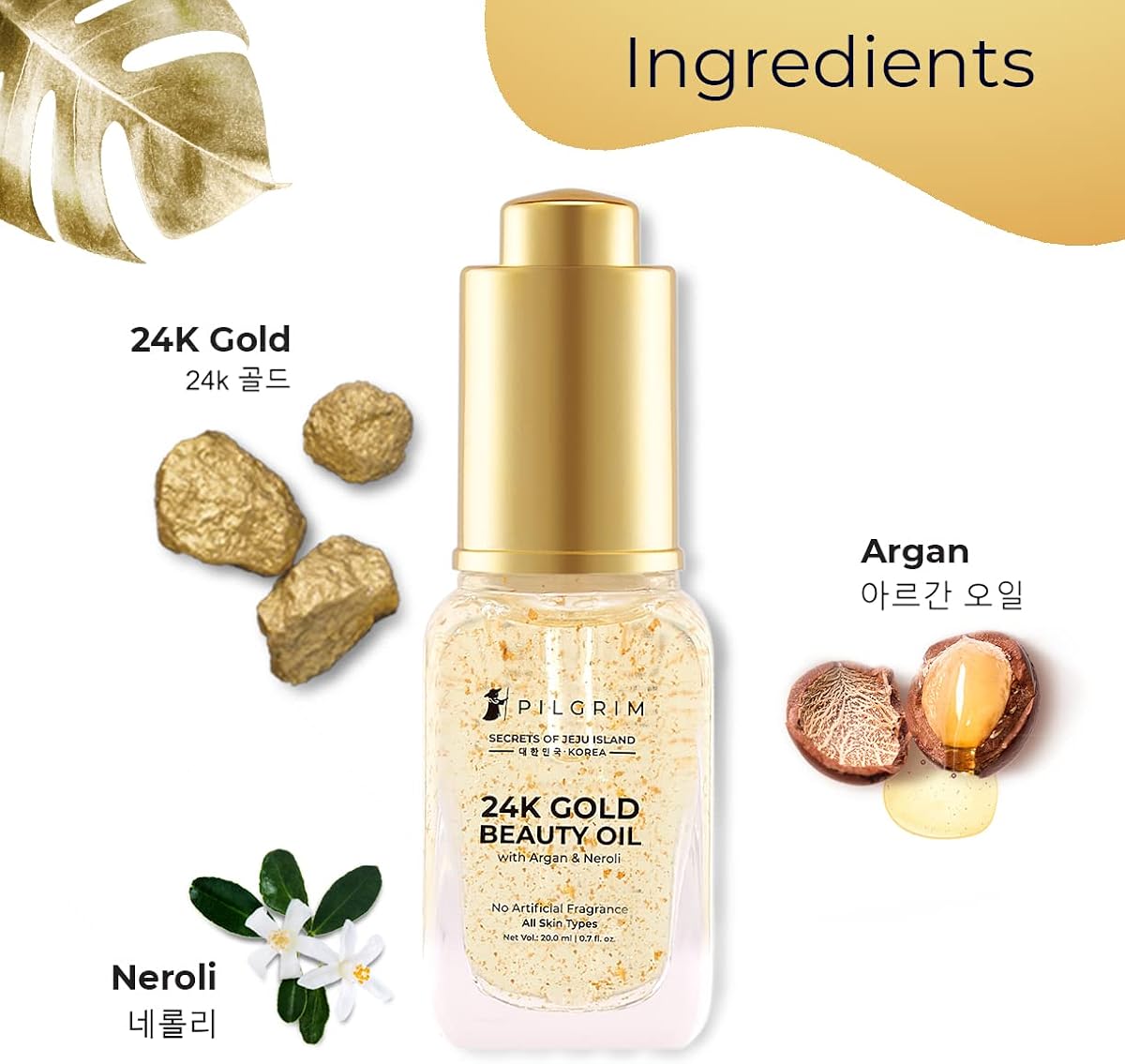 Pilgrim 24K Gold Beauty Oil with Argan & Neroli - 20ml - Image 4