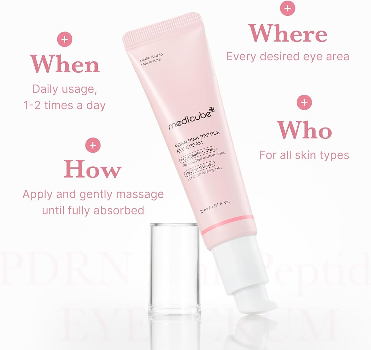 Medicube PDRN Pink Peptide Eye Serum - Niacinamide & Retinol 30ml - Image 6