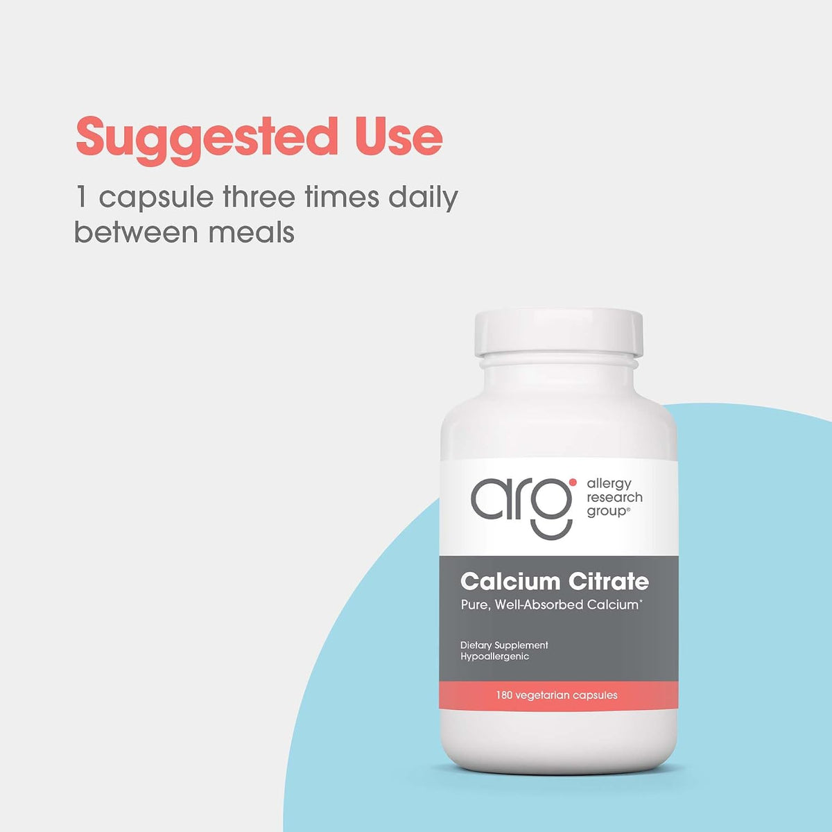 Allergy Research Calcium Citrate - 180 Vegetarian Capsules - Image 3